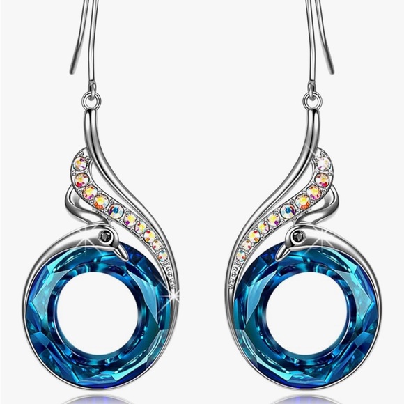 Jewelry - Kate Lynn Phoenix Silver drop Earrings in Bermuda Blue
